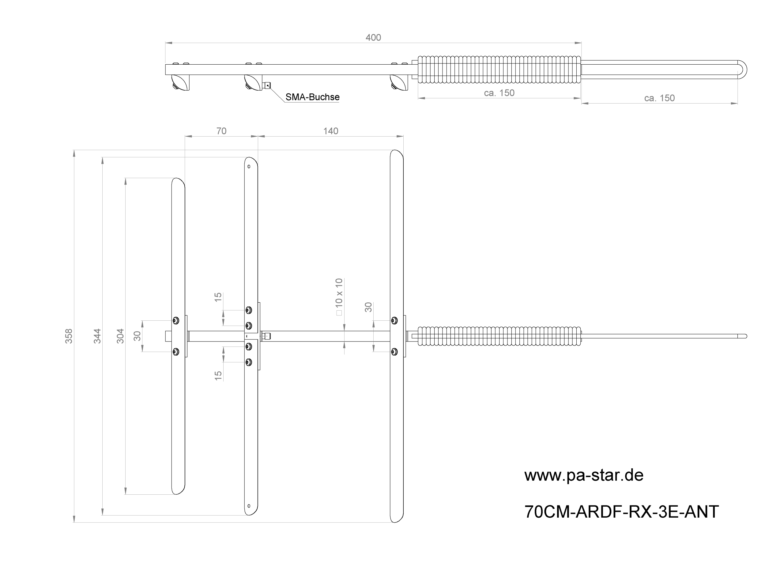 Peilantenne 70CM-ARDF-RX-3E-ANT