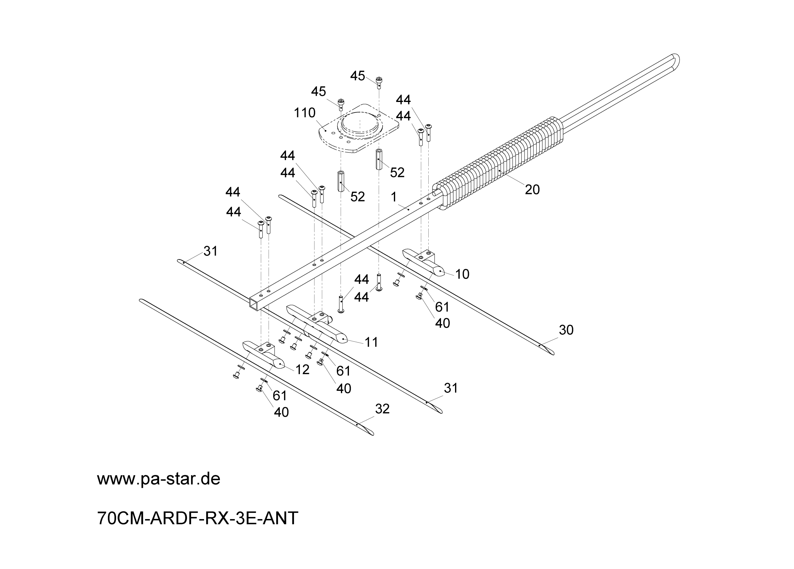 Peilantenne 70CM-ARDF-RX-3E-ANT